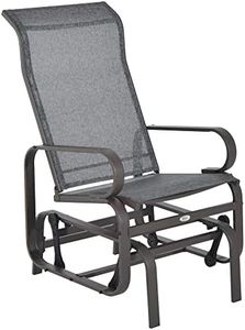 Outsunny Outdoor Glider Chair, Gliders for Outside Patio with Smooth Rocking Mechanism and Lightweight Construction for Backyard, Gray