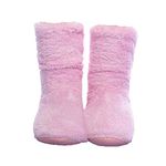 FRALOSHA Women's Slipper Sock Coral velvet indoor Spring-autumn Super Soft Warm Cozy Fuzzy lined booties slippers 8-10 Pink