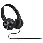 groov e Tempo - Wired Stereo Headphones - Over the Ear Adjustable Headset with 40MM Audio Drivers & Hands-Free Microphone with Voice Assistant - Black