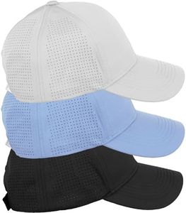 Daxton Air Cool Tech Hat Ventilated Micro Holes Structured High Profile Baseball Cap 3 Pack - Black,Light Blue,White