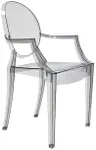 Inmod Phantom Stacking Arm Chair, Translucent Smoke (Set of 2)