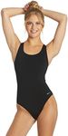 Sporti HydroLast Solid Wide Strap Athletic Swimsuit for Women - Slimming Bathing Suit for Swimmers - Competitive Swimsuit Women - Comfortable and Durable Swimwear - Black - 30