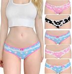 Littleforbig Women's Ladies Soft Cotton Underwear Comfortable Hipster Briefs 5 Colorful Pack Panties Set - Bedtime Bunny M Multicolor