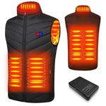 Heated Vest for Men Women：Heated Jacket with Battery Pack 5V 10000mAh, 5 Heating Zones Winter Coat Outdoor for Outdoor Activities