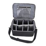 Bewinner Camera Lens Case, Divider Compartment Waterproof and Shockproof Protective Bag for Camera with Strap (Black)