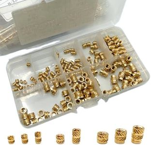 4-40 6-32 8-32 (160pcs) Standard Threaded Inserts for Plastic Heat Set English Insert Knurled Nut Insert Threaded Brass Insert Assortment Kit for 3D Printing Injection Molding Thread Nuts