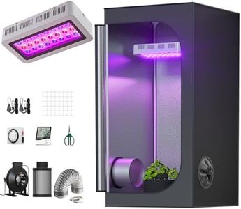 TopoGrow Grow Tent Complete Kit 300W LED Grow Light Full-Spectrum Indoor Hydroponics 32"X32"X63" Grow Tent 4" Ventilation Kit with Hangers,Hygrometer, Shear, Timer,Trellis Netting Full Setup