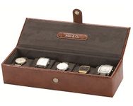 Mele & Co Lian Brown PU 5 Watch Box, 32 cm x 11 cm x 8 cm