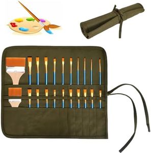 22 Ranuras Bolsa Pinceles Estuche Para Pinceles De Pintura Estuche Pinceles Acuarela Estuche Enrollable Estuche Lápices Arte Funda Para Pinceles Oleo Estuche Pinceles Maquillaje Bolsita De Lona(Verde)