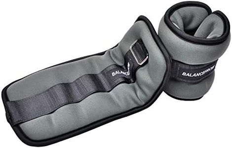 BalanceFrom Fully Adjustable Ankle Wrist Arm Leg Weights, 3 lbs Each (6-lb Pair), Gray