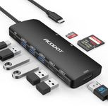 Acodot USB C Hub, 9 in 1 USB C Multiport Adapter with 4K@60HZ HDMI, 100W PD, 3 USB 3.0 Ports, SD/TF Card Reader, USB C Hub Adapter Desigend for MacBook Pro Air HP XPS etc, Black