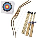 adventure awaits! - 2-pack handmade wooden bow arrow set - 20 wood arrows 2 quivers outdoor play- Multi color