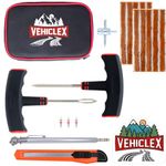 Tire Repair Kit for Plug and Patch - Vehiclex Essential Kit for Car, Motorcycle, ATV, Tractor, Lawn Mower