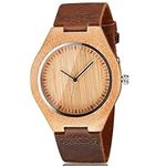 CUCOL Mens Wooden Watches Brown Cow