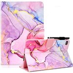 KEROM Case for iPad 9th/8th/7th Generation iPad 10.2 inch Case, PU Leather Stand Folio Cover Case for iPad 9th Generation 2021/iPad 8th Gen 2020/iPad 7th Gen 2019, with Auto Sleep/Wake - Pink Marble