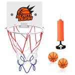 DAJISI 4 Pieces Mini Basketball Hoop for Door Mini Basketball Hoop Set Small Basketball Hoop Toilet Basketball Set Sucker Small Basketball and Pump for Office Desktop Bathroom Toilet Bathtub Bath