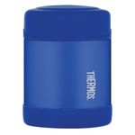 Thermos - Blue Kids Food Flask (290ml) - BPA Free, Stainless Steel, Spill Proof, Thermal Flask with Personalised Name Labels for Lunch Box, 5 Hours Hot & 7 Hours Cold