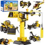 HOMETTER Building Toys for Age 5-12 Year Old Boys Gift, 7 in 1 Engineering Excavator Toys, Kids Stem Learning Toys Educational Building Kit