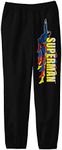 Bioworld Superman Flying with Vertical Title Logo Youth Black Graphic Sweatpants-Medium