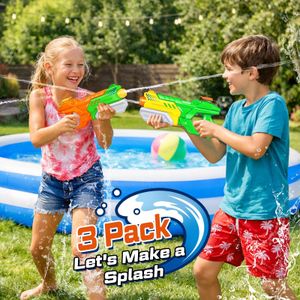Quanquer Kids Water Pistols 3-Pack – 600ml Long Range Pump Soaker Toy