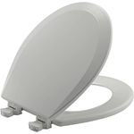 Bemis 500EC062 Molded Wood Round Toilet Seat with Easy Clean and Change Hinge, Ice Grey