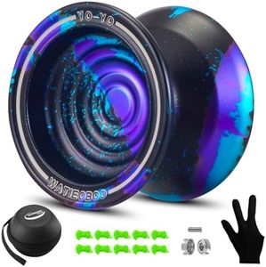 WATIEOBOO Yoyo Professional Non-Responsive Yoyo Aluminum Metal Yoyo for Kids Beginners Replacement Non-Responsive Bearings with U Type KK Bearing+Storage Bag+Glove