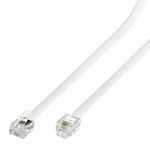 RJ11 6P4C Modular Telephone Extension Cable Phone Cord Line Wire White