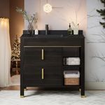 DWVO 36 Inch Bathroom Vanity with Sink Combo, Bathroom Cabinet Freestanding Vanity Storage with Sintered Stone Countertop & Acrylic Basin Sink with 2 Drawers