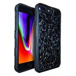 Molzar Tire Series iPhone 8 Plus/7 Plus/6 Plus Case with Real Forged Carbon Fiber, Built-in Metal Plate for Magnetic Mount, Support Wireless Charging, Compatible with iPhone 8P/7P/6sP/6P, Black/Forged