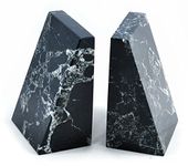 Himalayan Marble Bookends (Black Marble Wedge Bookends)