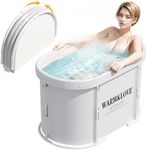 Portable Foldable Bathtub, Soaking Bathtub for Hot Shower and Ice Bath, Sauna Bath Tub for Adults (94L x 55W x 56H cm)