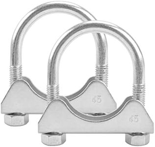 BATONECO 1.75" U Bolt Clamp, Muffler Exhaust Clamps,1-3/4 Inch Saddle Style Heavy Duty Mild Steel(2-Pack)