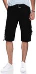 X RAY Mens Cargo Shorts Camo & Solid Colors 12.5" Inseam Knee Length Classic Fit Multi Pocket (Big and Tall Shorts for Men), Black, 42
