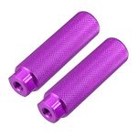 X AUTOHAUX Pair Rear Foot Pegs Footrests Purple for Bicycle Fit 3/8 Inch Axles