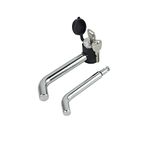 TOPTOW 63530C Trailer Hitch Receiver Lock, 1/2 & 5/8 inch Diameter, Heavy Duty Bent Locking Pin, Chrome