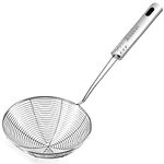 Anaeat 5.5" Stainless Steel Spider Strainer Skimmer, Professional Kitchen Pasta Strainer Spoon with Long Handle - Asian Strainer Ladle Wire Skimmer Spoons for Cooking and Frying