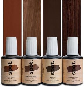 Wood Touch-Up Paint Kit – 4 Brush-On Bottles (Provincial, Dark Walnut, Ebony, Red Mahogany) | Mix & Match for Custom Wood Color and Scratch Repair - Interior/Exterior Use - 4 fl oz.(120ml) by Spot