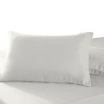 Pizuna 100% Cotton Housewife Pillowcases 2 Pack Off White 48x74cm, 400 Thread Count Long Staple Combed Cotton Pillow Cover, Sateen Weave Standard Housewife Pillowcase (Cotton Pillowcase Pack of 2)