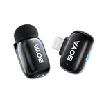 Boyamini Wireless Lavalier Microphone For iPhone iPad, Ultra mini microphone with AI Voice Change, Noise Reduction and Charging Case, Metal Clip on Mic Vlogging TikTok YouTube Content Creators