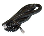 iMBAPrice® Black Telephone Headset Cable - (3 to 15 Feet) Heavy Duty Coiled Telephone Handset Cord