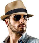 Straw Fedora Hat for Women Men Pack