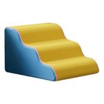 URJIX 3 Tiers Dog Stairs Multipurpose Pet Ladder for Older Dogs Puppy Dogs Injured Blue| Pet Supplies|Dog Supplies|Ramps & Stairs