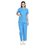 IS IndoSurgicals Scrub Suits for Doctors Women OT Dress (42-XL, Sky Blue)