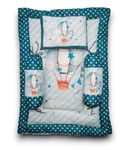 BETHAKJI KidsBed New Born Bedding Set with Pillow & Bolsters Cotton Bedding | Toddlers Bed | Gadda Set | Infants | Boys & Girls That Includes a Neck Pillow and Two Pillows (Blue Ballon)