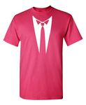 Feelin Good Tees Tuxedo Homecoming Formal Graduation Prom Costume New Years Eve Tux T Shirt, Pink1, X-Large