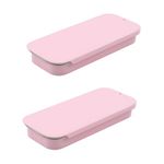 Vagocom 2Pcs Portable Metal Toothpicks Holder, Empty 3.15*1.3*0.51inch / 8*3.3*1.3cm Reusable Toothpick Case, Toothpick Holder Dispenser for Travel,Outdoor(Pink)