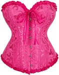 Corset Top Ovebust Victorian Corset Lace up Plus Size Corsets and Bustiers for Women, Rose Red, Small