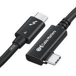 [Intel Certified] Cable Matters 40Gbps Right Angle Thunderbolt 4 Cable 2.6ft / 0.8m with 8K Video, 240W Charging, Thunderbolt 4 Cable 90 Degree Compatible with USB 4, Thunderbolt 3 Cable and USB-C