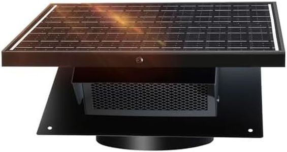 25W Solar Roof Vent Fan with 8-Inch Removable Roof Vent, Solar-Powered Attic Exhaust Fan for Enhanced Ventilation. Ideal for Home, Garages & Warehouses–Energy-Efficient & Easy Install, Black