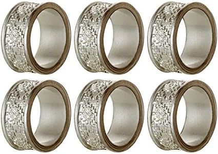Creative Scents Dublin Silver Napkin Rings Set of 6 - Elegant Dining Table Decor Napkin Holder Rings - Table Setting Decorations for Thanksgiving, Fall, Holiday Dinner